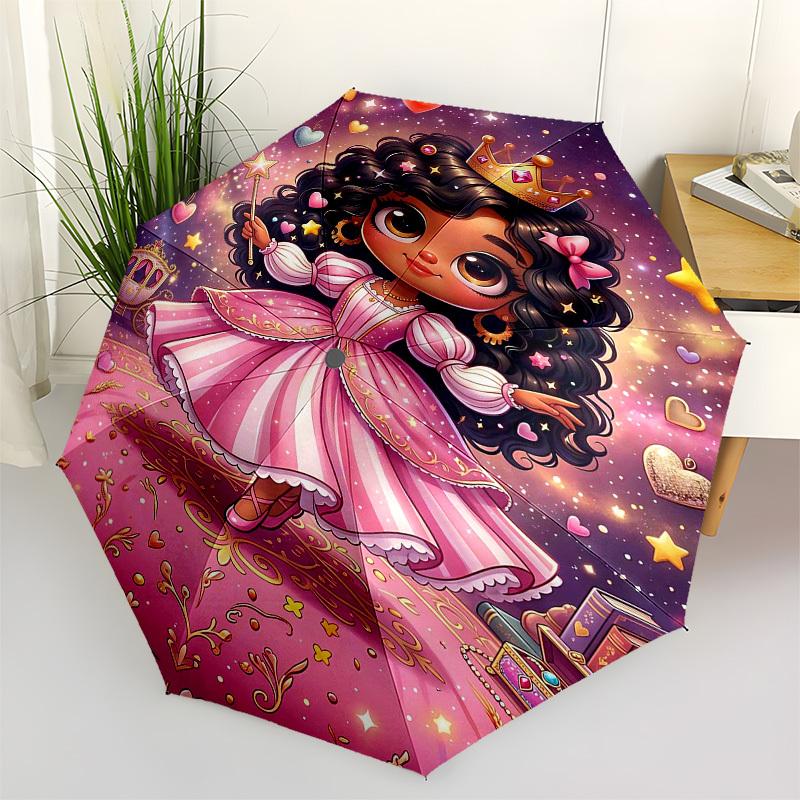 1PC Princess Magic Umbrella-8-Rib Reinforced, Automatic Open, Lightweight & Durable, Fashion Accessory for Outdoor, Beach L0369