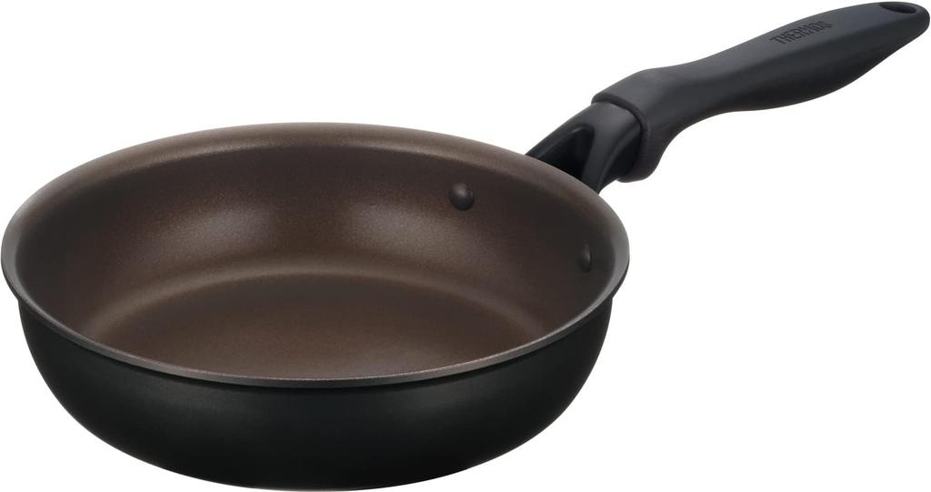 Amazon.co.jp Exclusive Thermos Durable Series Frying Pan, 20cm, Smoke Black, Induction Compatible, KFH-020 SMB