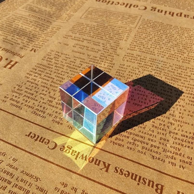 Glass Cube Dichroic Prism X-Cube Prisms For Photographic Beam Splitting Photography Accessories Micro Landscape Gifts Cute Light