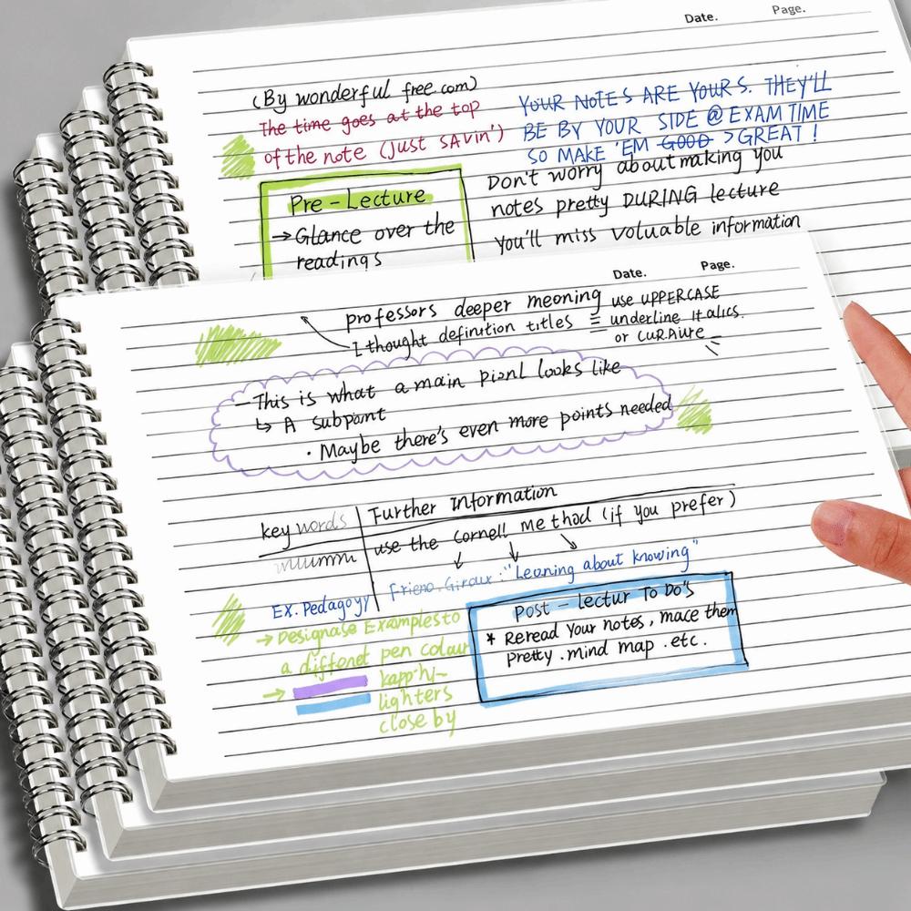 60 Sheets Notebook Side-Bound Journal Multi-functional Lined Notebook Note-Taking