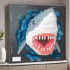 Creative Wall Art Frame Sharks Eagles Panda Model Brick DIY Micro Animal Particle 3D Painting Building Block Toys Adults Gift