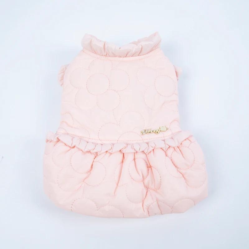 

Winter Dog Dress Cat Skirt Puppy Costume Small Dog Clothes Chihuahua Yorkshire Terriers Pomeranian Bichon Poodel Clothing Coat XXS рожевий