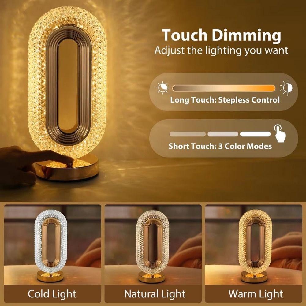 Dimmable LED Atmosphere Lamp Cordless Star Bedside Lamp Creative Crystal Night Light  Bedroom