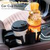 Multi-Functional 2-in-1 Car Cup Holder with Drink Rack Swing-Open Access Design Shock-Absorbing Base Left/Right Adjustable