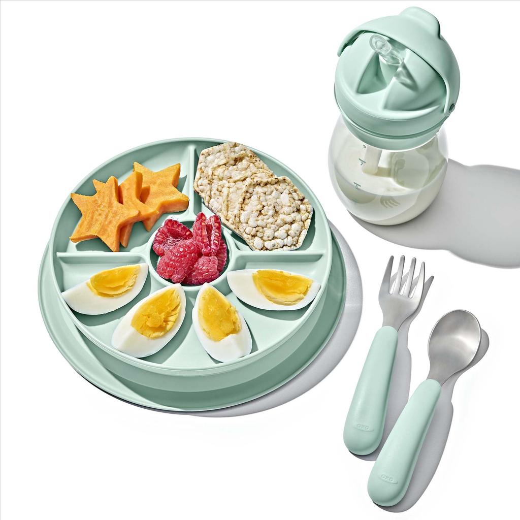 OXO Tot Opal Children's Dishware Plate with Suction Cups, Non-Slip, 61163500