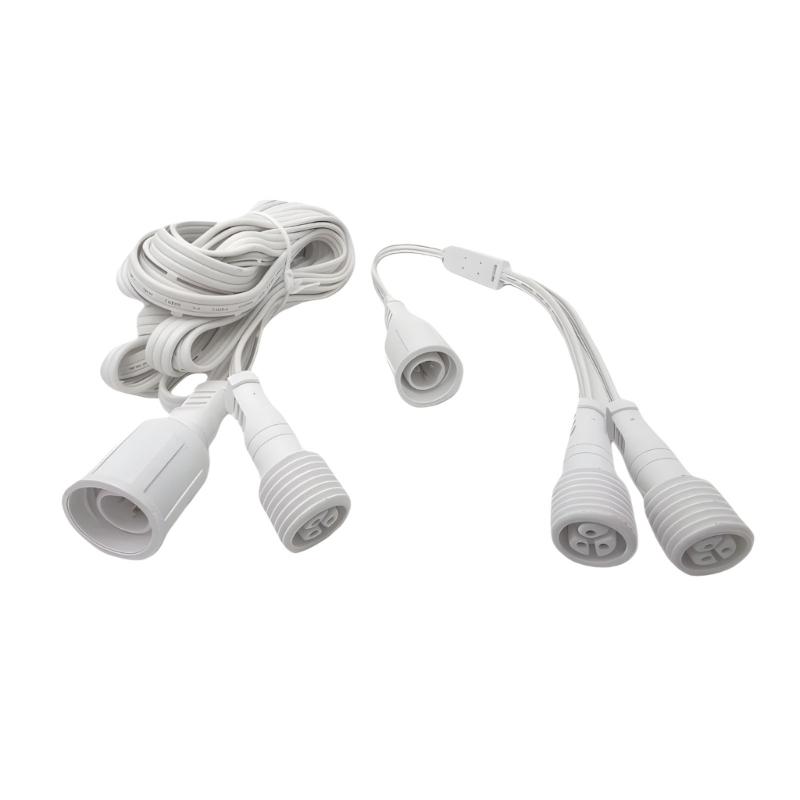 

4.9M Long Waterproof Y Shape Extension Cord with 3 Pin Connector for Eave Light Simple Setups Outdoor Lighting Cable 1