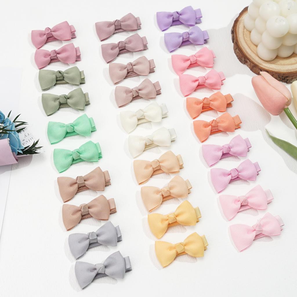 10/20 Pcs Boutique Tiny Baby Bows Grosgrain 2" Hair Bows Non-Slip Full Lined Alligator Clips for Baby Girls Toddlers