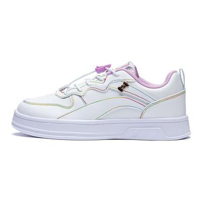 Li Ning Cómodos Absorción de Impactos Duraderos Zapatillas de Skate para Niños de Caña Baja Zapatillas para Niños Blanco Multicolor YKCT036-2