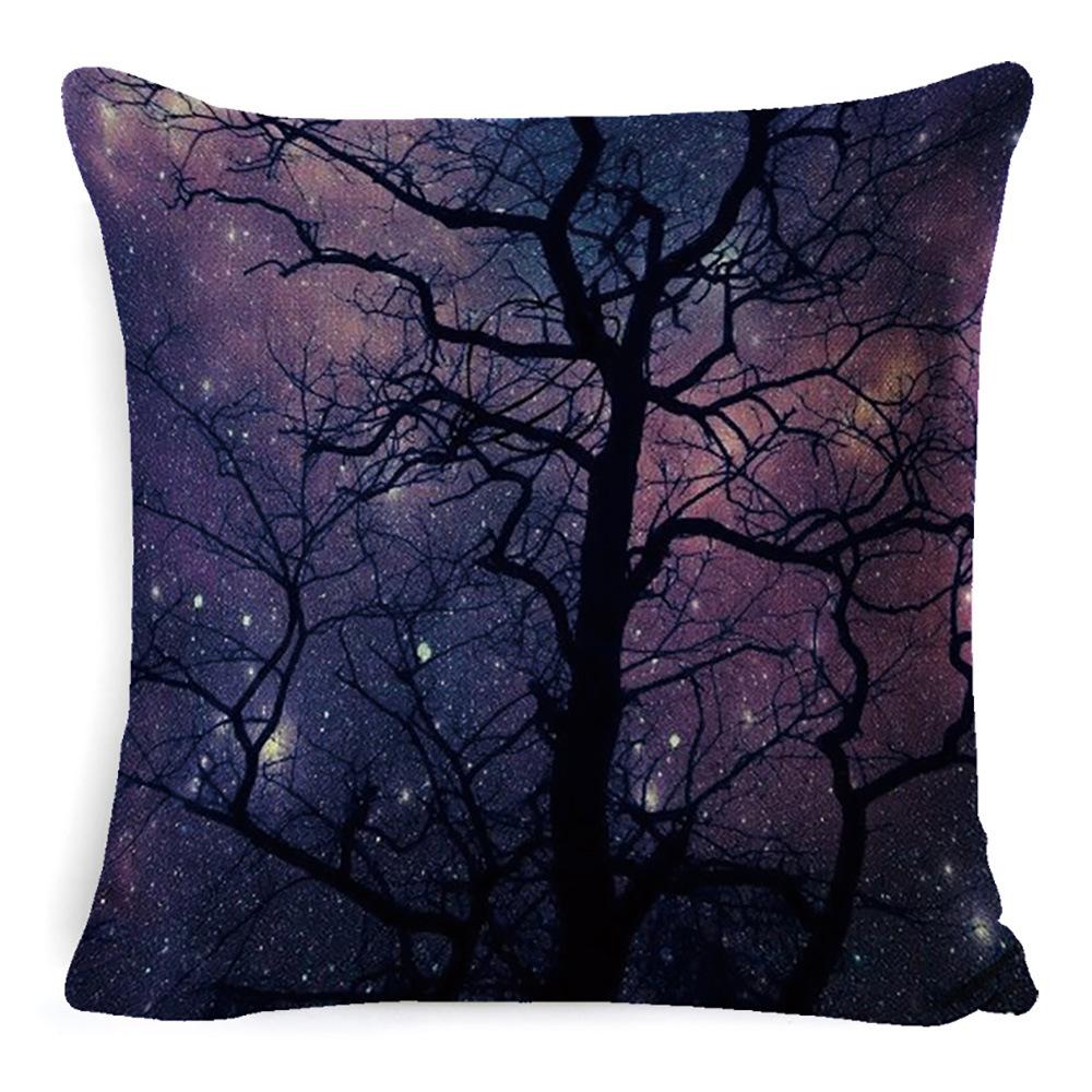 Nordic Sofa Pillow Light Luxury Style Living Room Bedside Cushion Cosmic Scenery Linen Pillow Case Without Core Waist Pillow