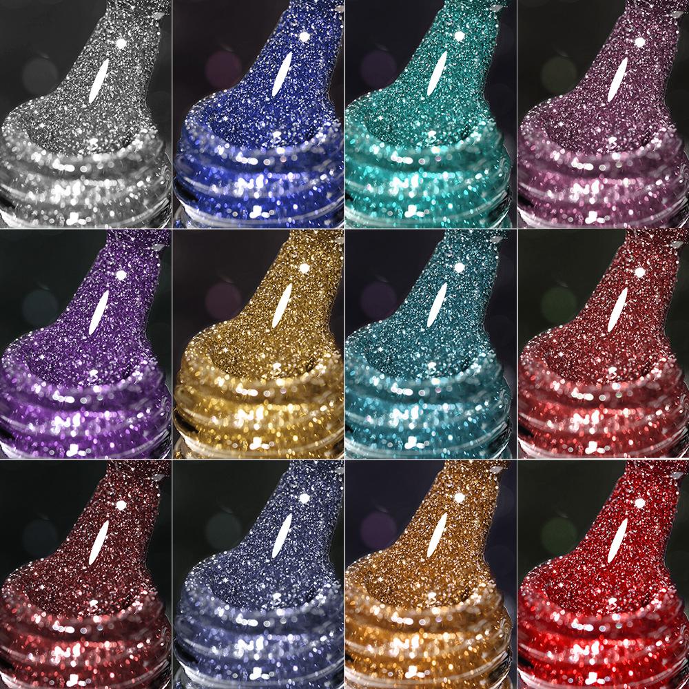 Nail Art Explosive Shattered Diamond Nail Polish Glue 15ml Nail Polish Color Glue Bouncy Glue Nail Polish
