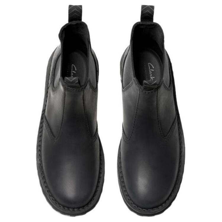 Clarks Two-Layer Cowhide Comfortable Simple Chelsea Boots Men boots Black 261797157