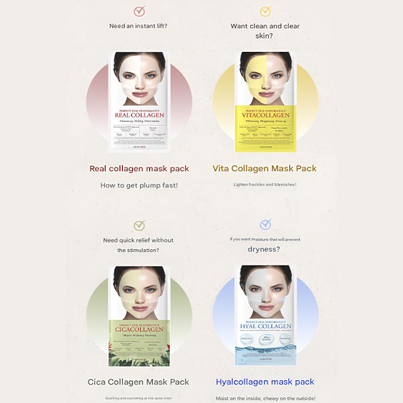 DERMAFIX Real Collagen Mask/4Types/Firming,Soothing,Brightening,Moisture