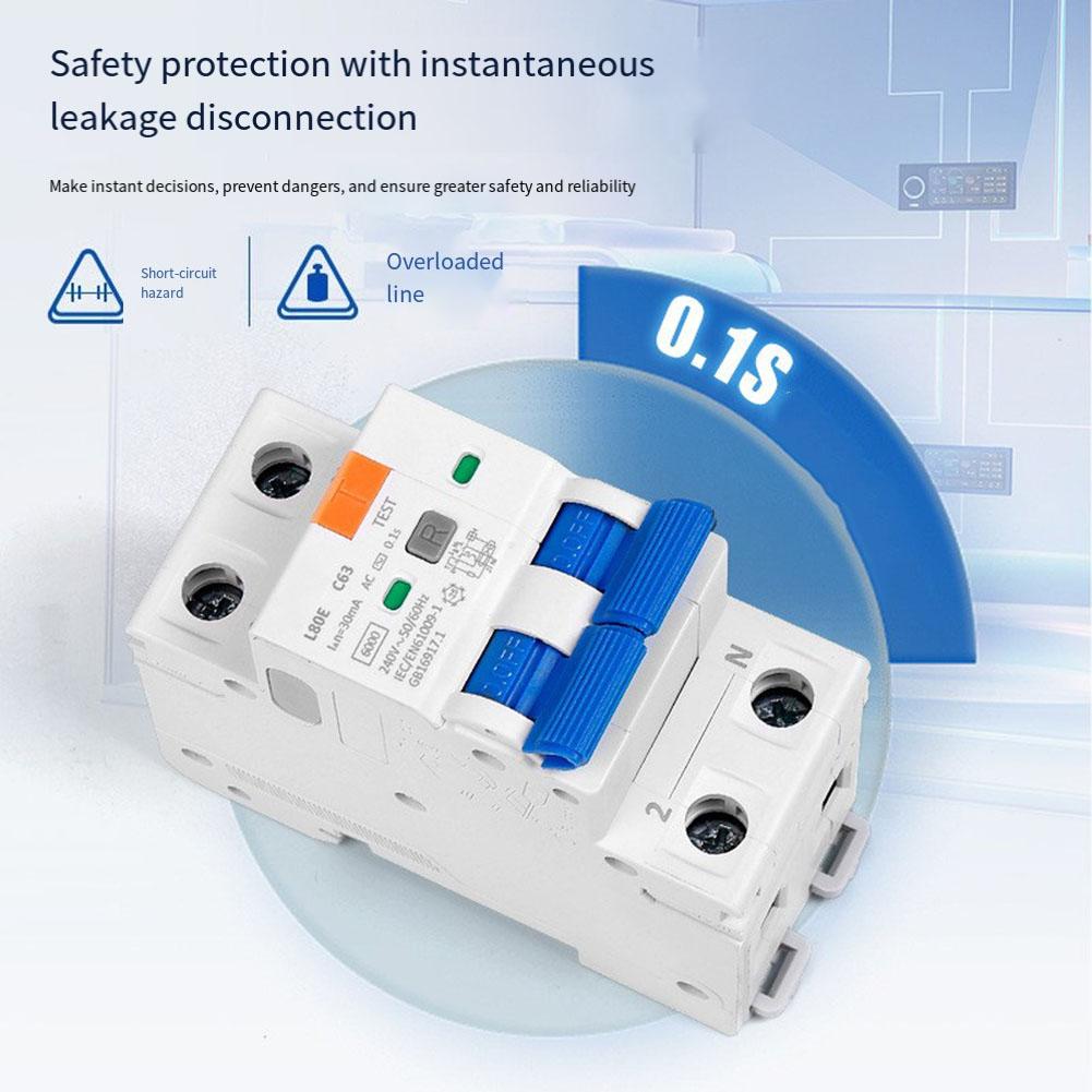 Electrical Safety FI Circuit Breaker Electrical Safety Enhancement 6kA Breaking Capacity High-Resistance Material