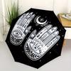 Bohemian Fatima-Hand Regenschirm, Tragbarer 3-Fach-Regenschirm für Damen & Herren, Weihnachtsgeschenk ES281