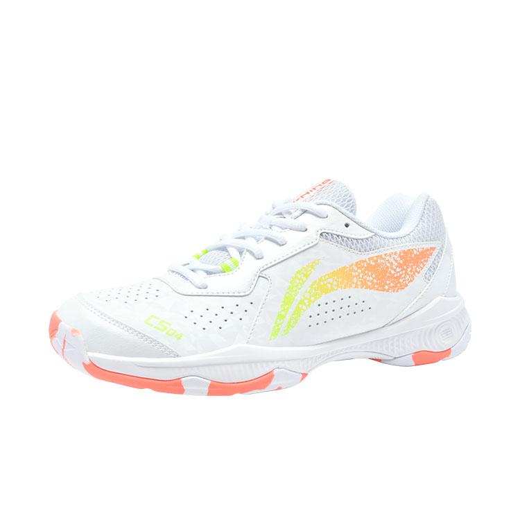 Li Ning Rocket Cloud Series Fashion Comfortable Versatile Durable Breathable Lightweight Low-Top Badminton Shoes Unisex Sneaker White Orange AYTS061-7