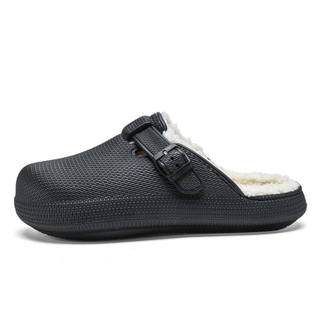 Men's Cotton Shoes with Thick Soles and Cotton Slippers for Warmth, Anti Slip, and Toe Covering