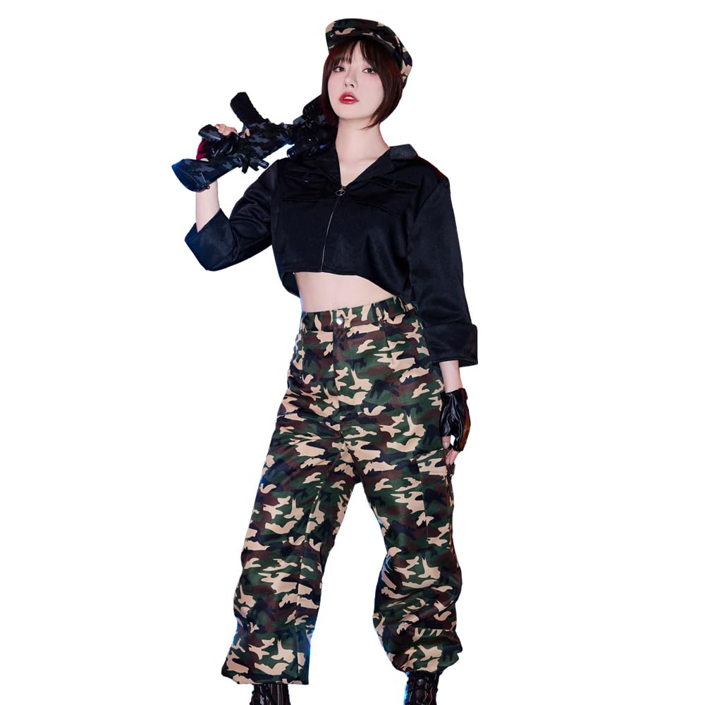 

Brightlara Women s Police Military Costume, Halloween Costume (cos063-BK-M)