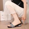 Slippers women's summer outer wear~ summer new fashion rhinestone thick heel cool slippers tide