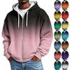 Men's Gradient Hooded Long Sleeve Top Casual Fashion Jacket for Daily Wear
