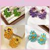 Chic European Style Enamel Drop Oil Floral And Leaf Earrings For Women