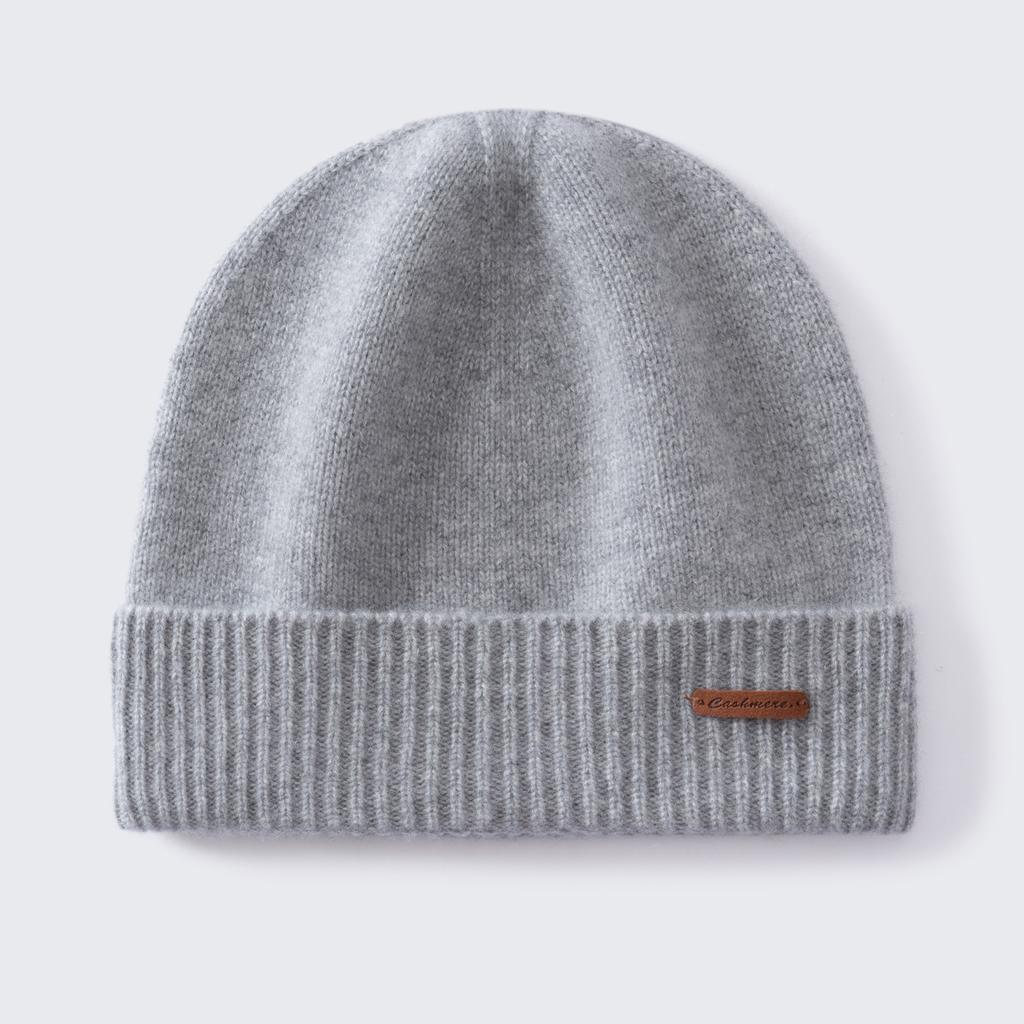 Winter New Warm% Pure Cashmere Hat Men's and Women's Knitted Wool Hat Casual Hat Outdoor Cold Hat