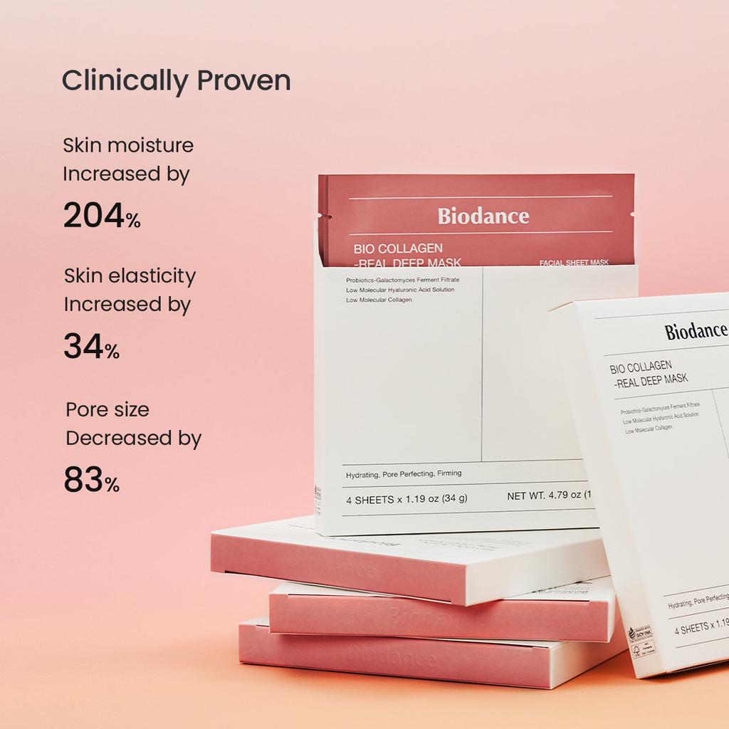 Biodance Bio Collagen Real Deep Hydrogel Mask Hydrating Sheet Mask 4 Masks