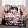 1PC Custom Name Christmas Nutcracker Dance Flannel Blanket Versatile,all-season Throw Suitable for the Living Room,bedroom,camping,travel,and Gift