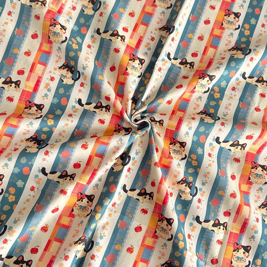 Korean Style 100% Cotton Digital Print Cartoon Fabric for Children's, Family, and Homewear DIY