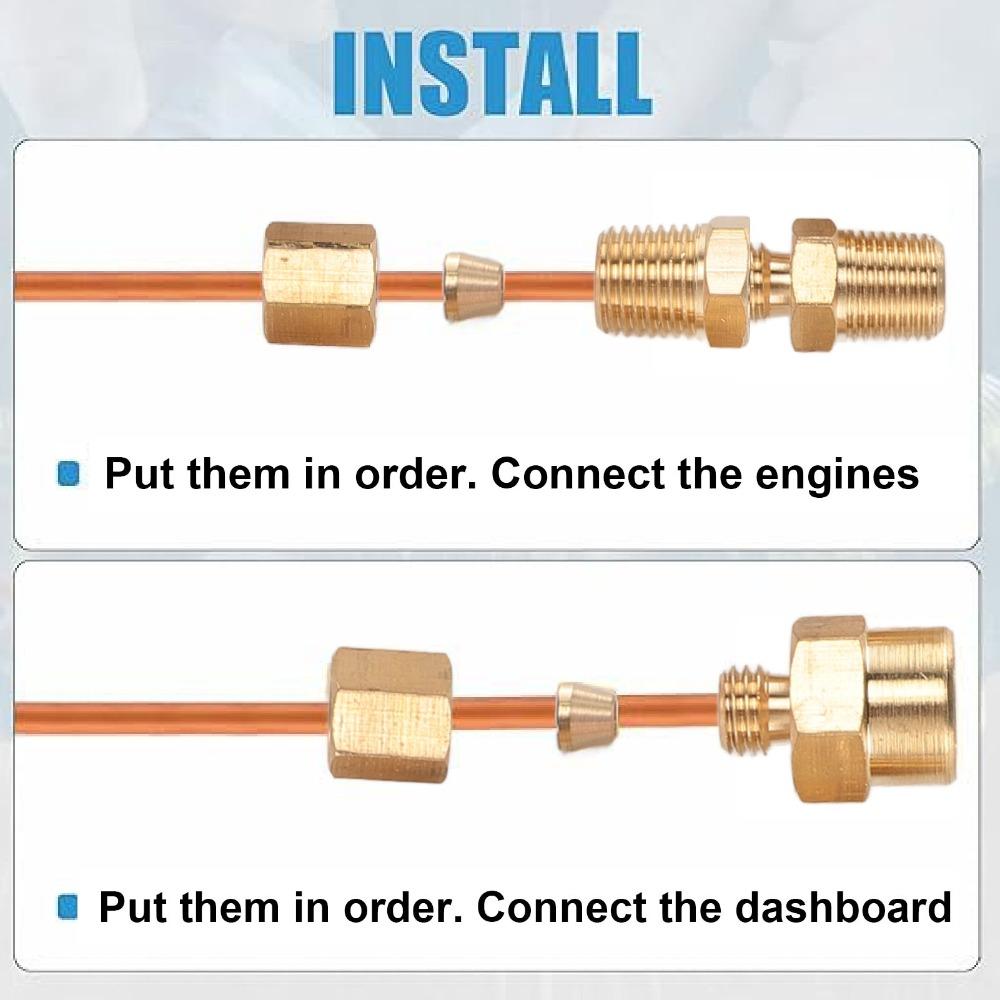 9Pcs Durable Metal Material Oil Pressure Gauge Tubing  Instrument Pipeline Installation