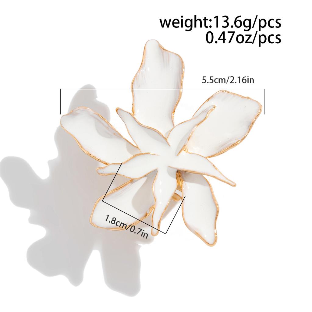 4 Stiler Kreative Hvite Dryppende Olje Uregelmessige Justerbare Ringer Romantisk Blad Blomster Design for Kvinner Bryllupstilbehør