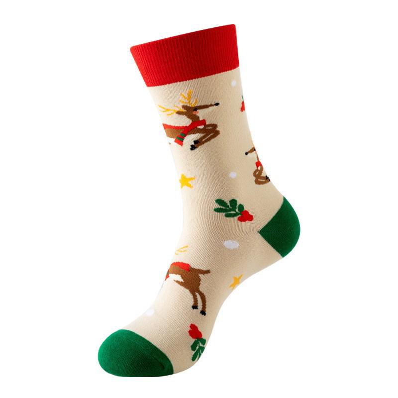 Trendy Christmas Mid-Calf Socks - Santa & Reindeer Festive Gifts for Autumn & Winter
