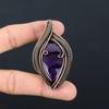 Amethyst-Edelstein-Schmuck, reiner Kupferdraht, umwickelt, handgefertigter Anhänger als Geschenk