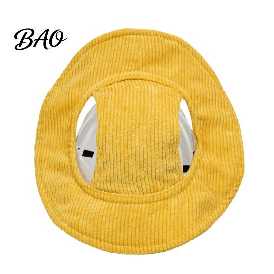 Pet Travel Accessories Corduroy Dog Baseball Cap, Cat Summer Beach Visor Hat with Ear UV Blocking Gear Holes, Adjustable Puppy Sunbonnet Headdress for