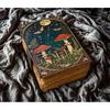 Mushroom Leather Journal With Antique Deckle Edge Paper Personalized Gift Blank Spell Book of Shadows Wiccan Pagan Gift for Him