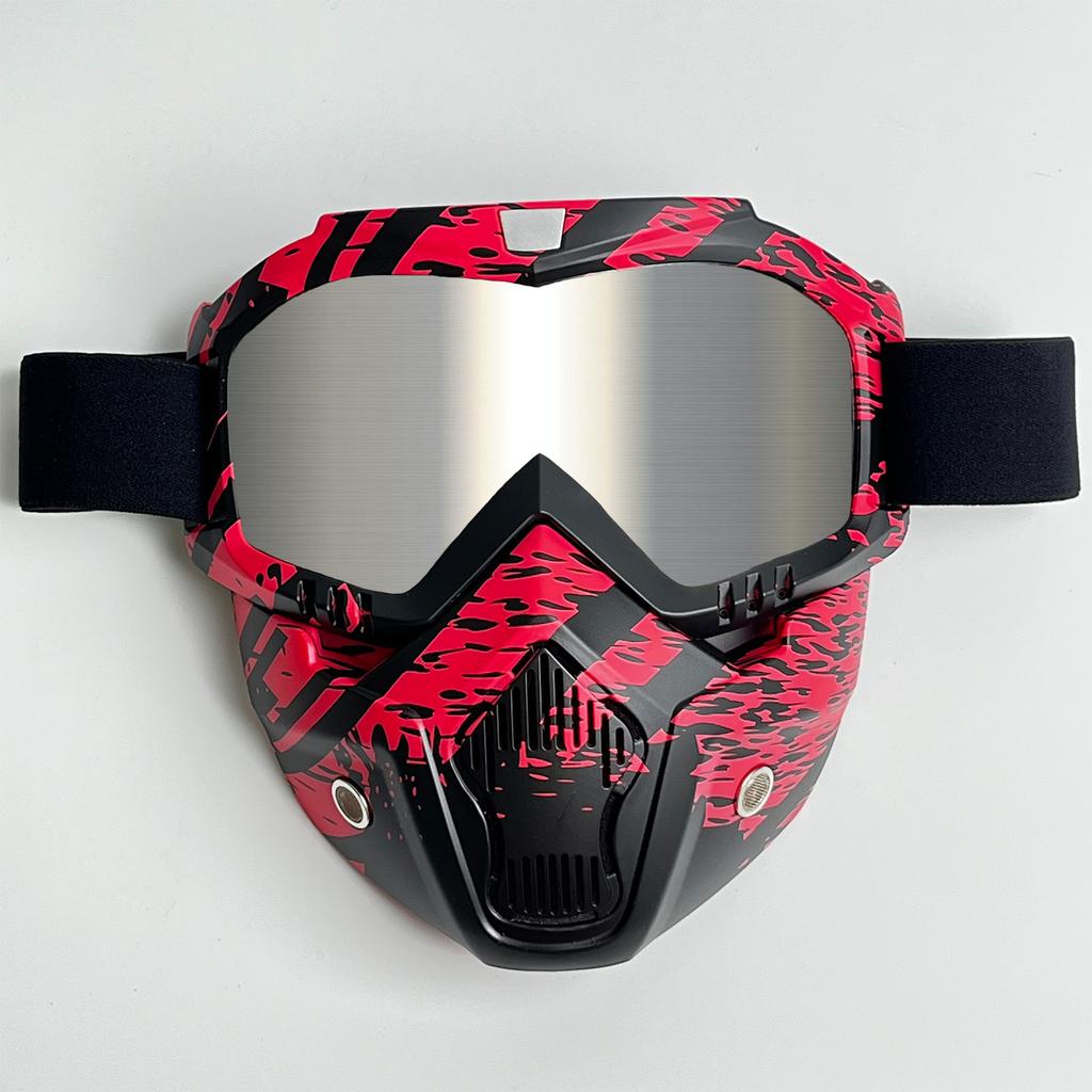 Windproof Outdoor Mask Glasses Men Off-road HD Lens MX MTB ATV Anti-Fog Full Face Protection Tactical Helmet Mask Adjustable