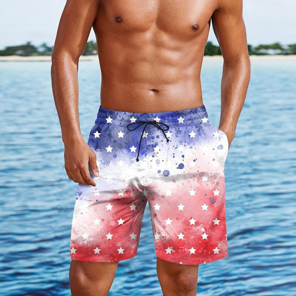 Men's Independence Day Print Casual Fashion Shorts Men's Printed Loose Breathable Shorts