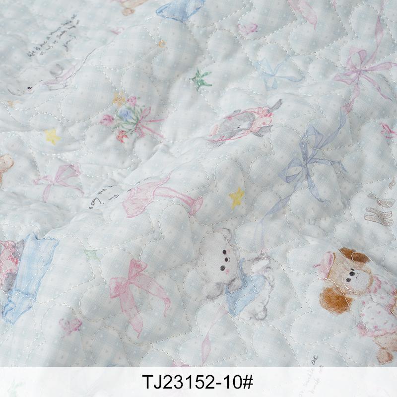 0.5m/1m Cartoon Printed Heart-shaped Quilted Cotton Fabric For Sewing Gloves Children's Cotton Jackets Makeup Bags DIY Fabric