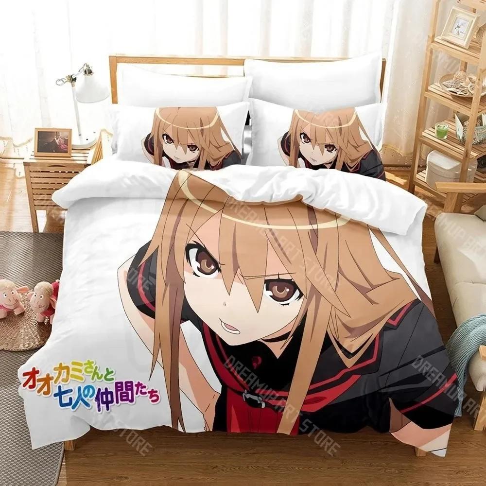 3D Print Ookami-san To Shichinin No Nakama-tachi Bedding Set Single Twin Full Queen King Size Bed Set Adult Kid Bedroom Duvet