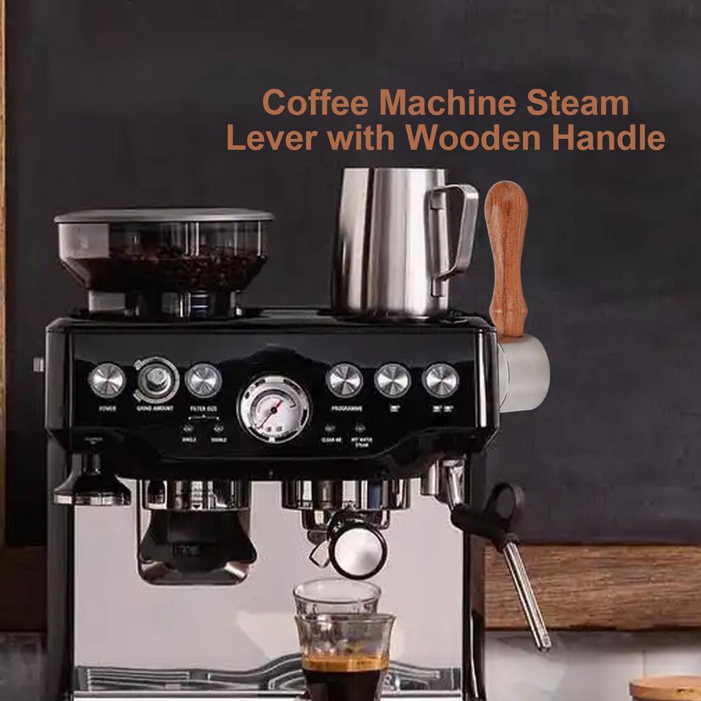 Dźwignia pary ekspresu do kawy Stal nierdzewna Zamienna dźwignia pokrętła pary z drewnianą rączką do ekspresów do kawy 840 870 878 875 880