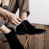 Fashion Spring Autumn New Designer Flock Chelsea Boots for Men Fashion Casual Middle British Ankle Boots Male Solid Color Men's Shoes