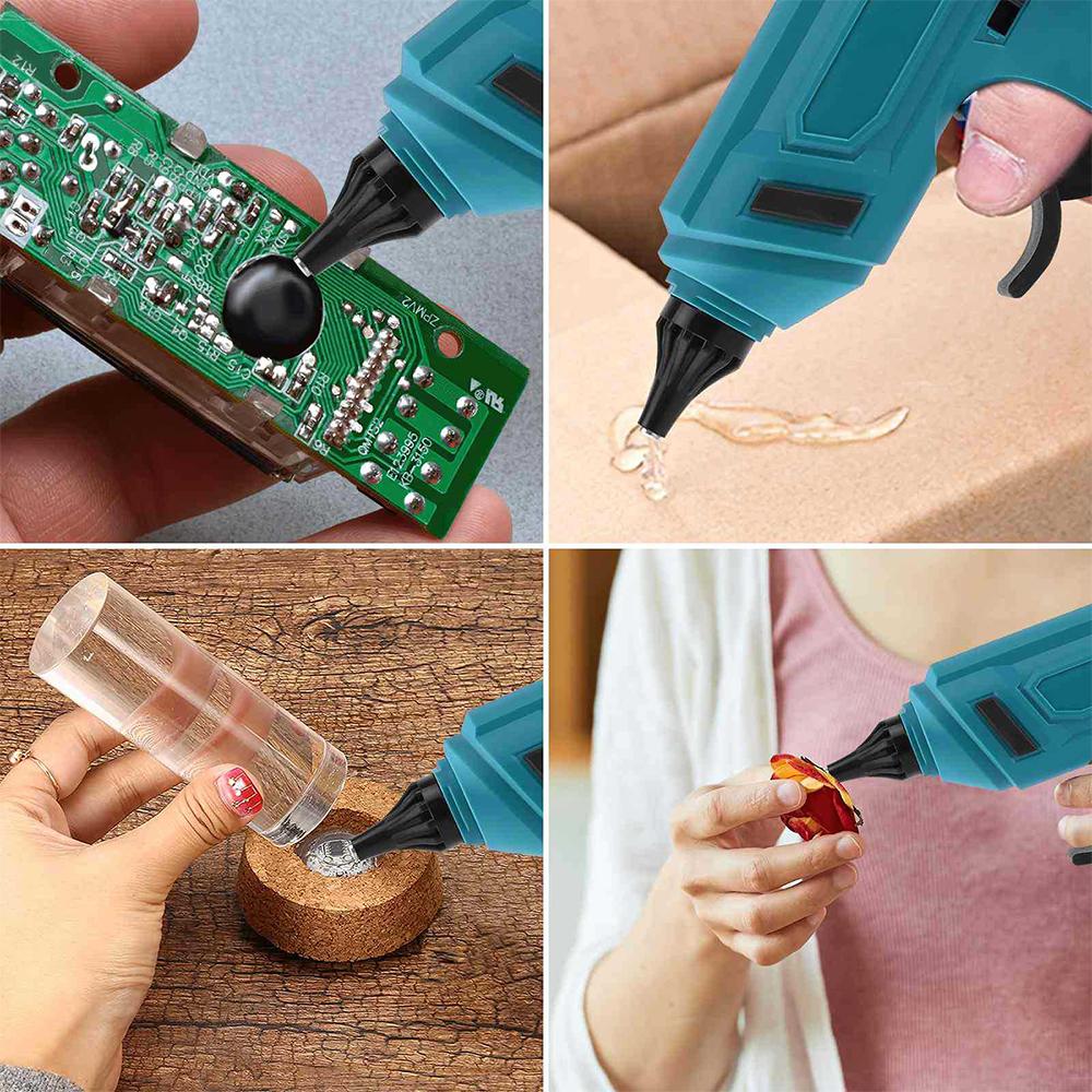 280°C 100W Cordless Hot Melt Glue Gun Portable Rechargeable with 10pcs 11mm Glue Sticks DIY Repair Tool For Makita 18V Battery