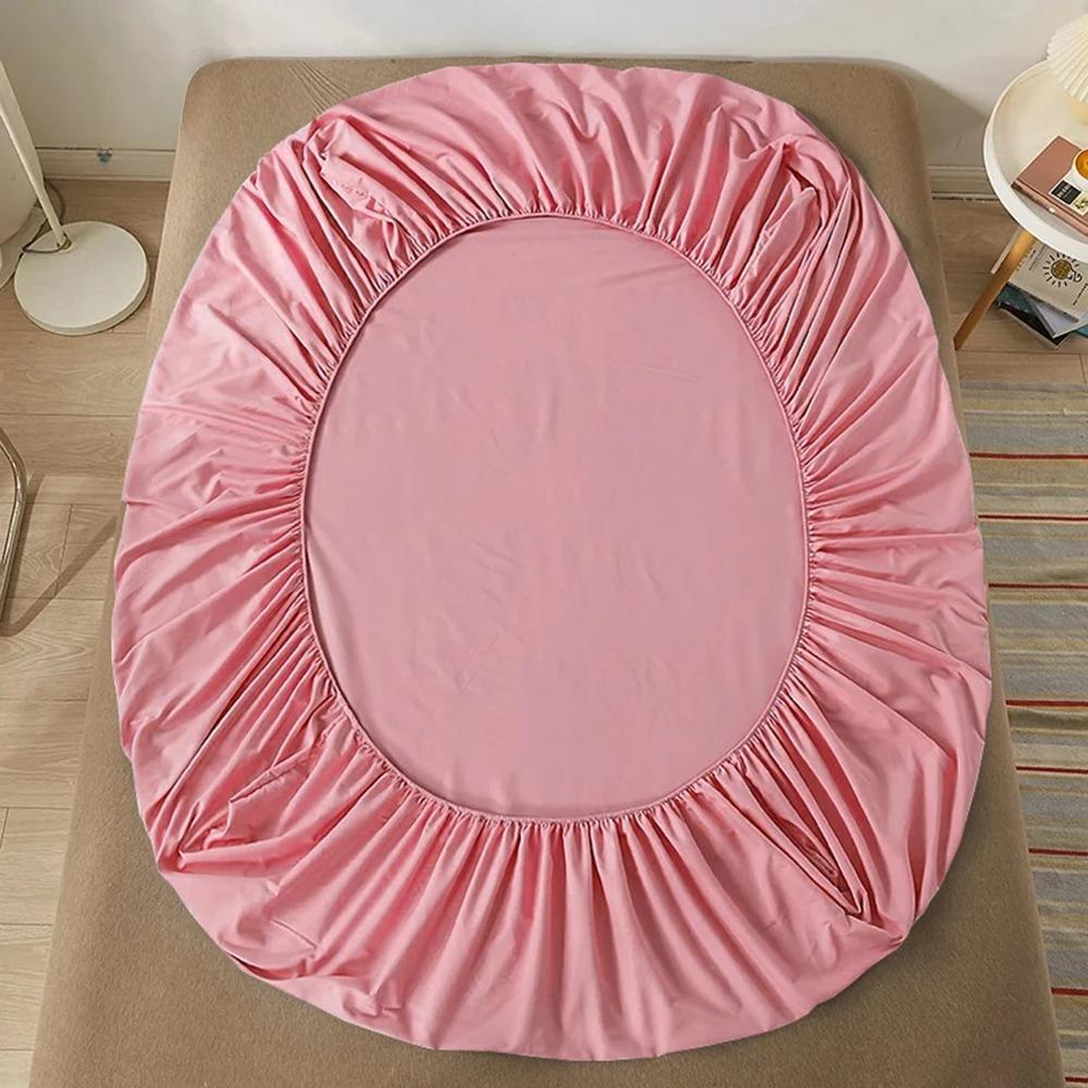 Spannbettlaken mit Gummizug Unifarben Anti-Rutsch Verstellbare Matratzenauflage für Einzel-, Doppel-, King-Size-, Queen-Size-Betten