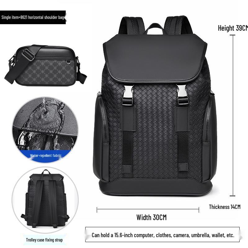 Men's Trendy High-End Business Laptop Backpack - Large Capacity Travel & Schoolbag with Old Flower Design
