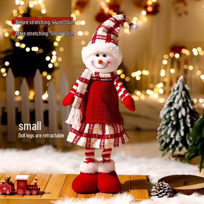 Christmas Cartoon Plush Doll Ornament: Santa, Snowman, Reindeer for Tree Decoration