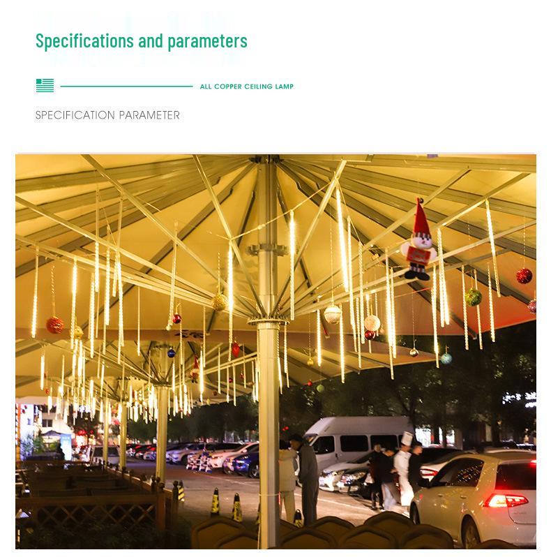 Waterproof Solar Meteor Shower String Lights for Outdoor Festival & Tree Decoration