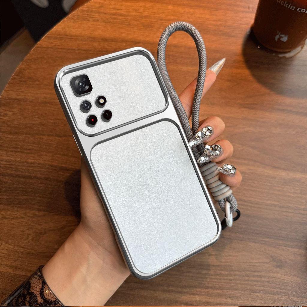 Luxury Big Window Phone Case with Lanyard for Xiaomi Redmi Note 11S 5G Premium Textured Casing
