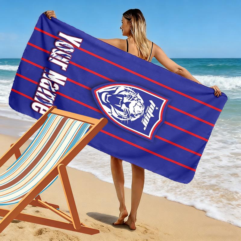 Name Custom Johor Print Beach Towel, Large Soft Quick Dry Towel for Beach Camping Swimming