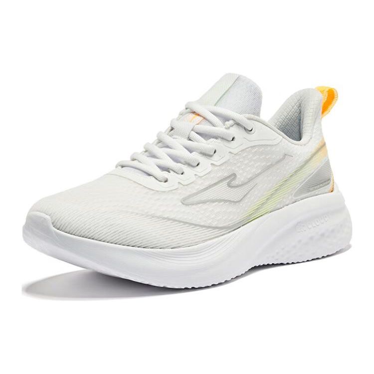 Erke Comfortable Minimalist Shock Absorbing Non-Slip Low-Top Running Shoes Men Sneakers White Green Orange 51124103151-002