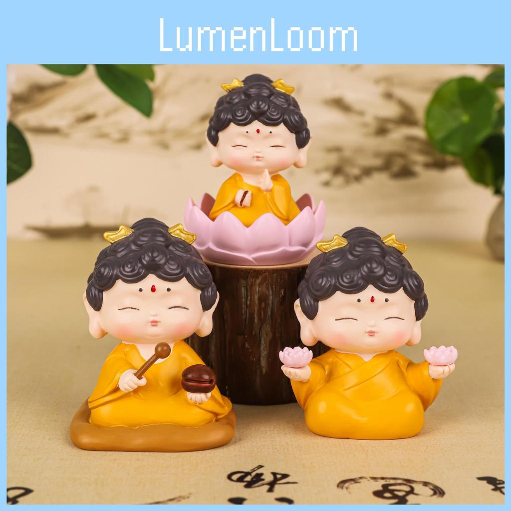 Adorable Resin Blessing Buddha Car Ornament For Home And Office Desk Decoration