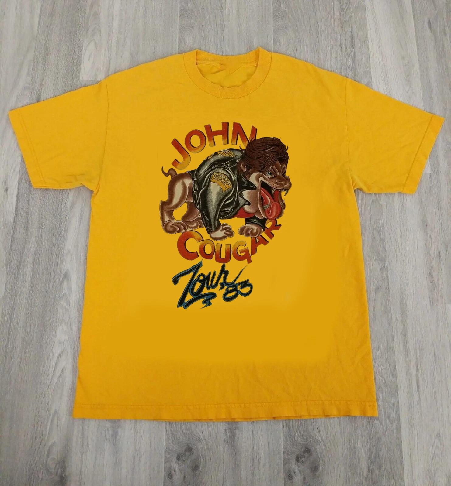 Hot John Cougar Mellencamp Tour Gold Shirt Men s Full Sizes Tee Shirt VA765 Unisex T-Shirt XXL